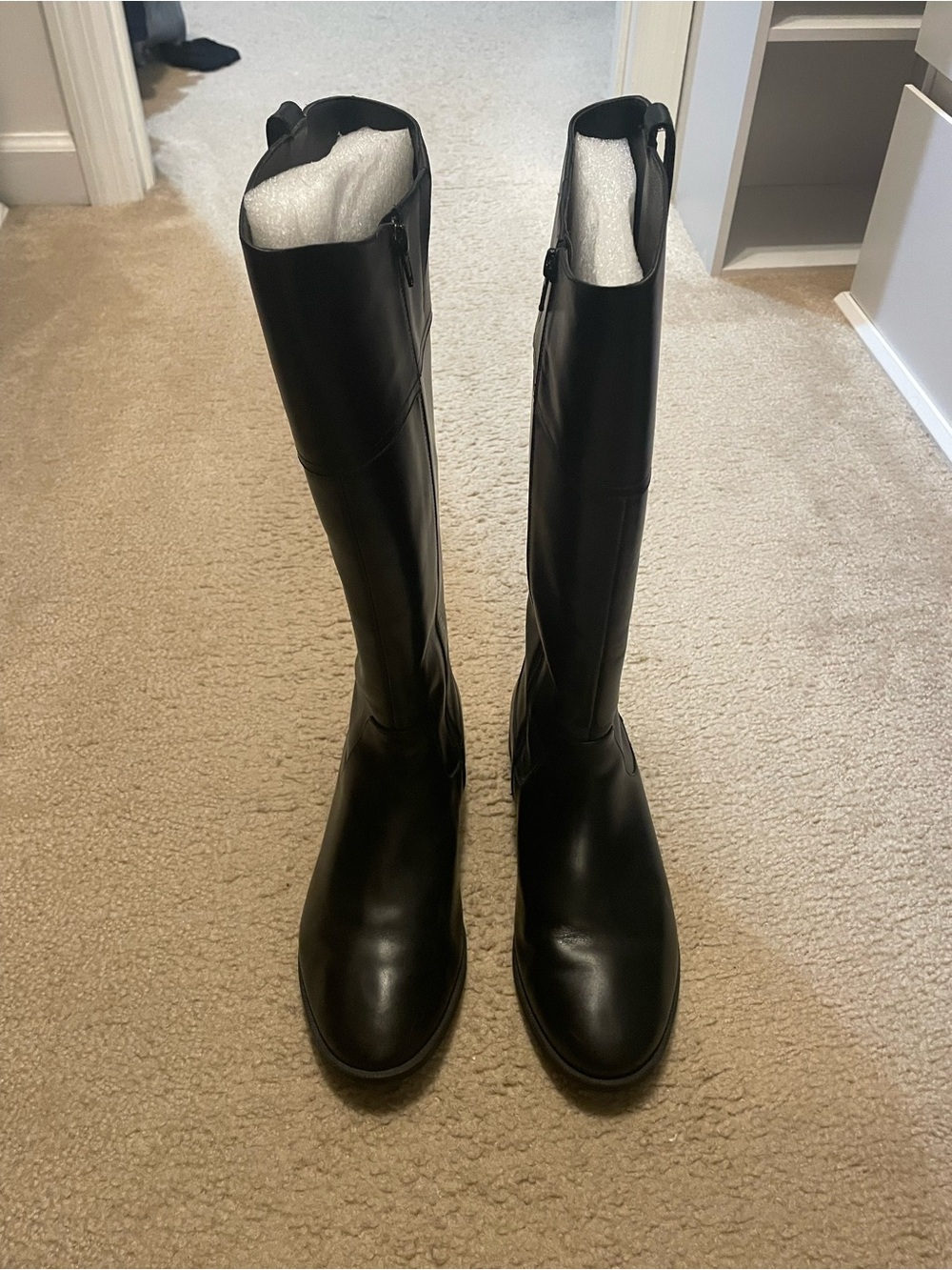 Women's Vionic Mayes Black Tall Leather Riding Boots